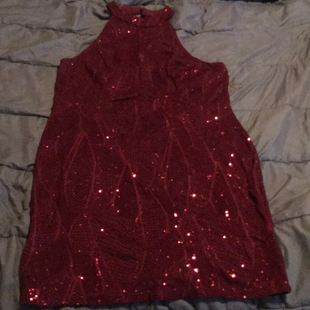 Dressy dress for a night out. Burgundy color